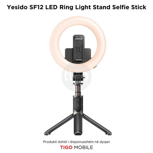 Yesido SF12 LED Ring Light Stand Selfie Stick
