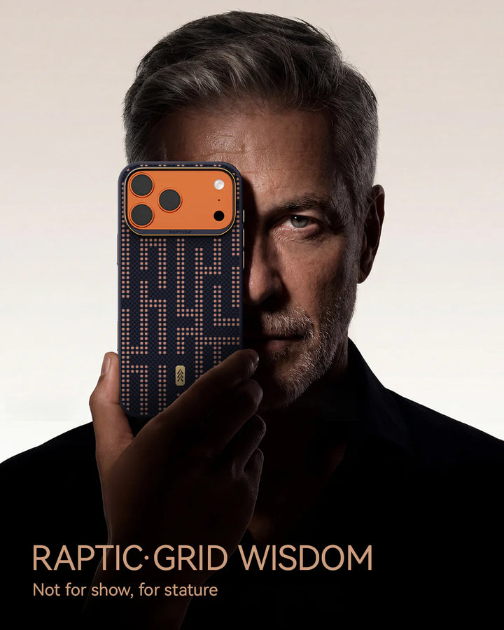 Raptic Kase Telefoni Aramid Skin for iPhone 17 Pro Max - grid wisdom