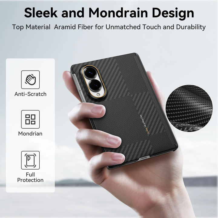 Raptic Aramid Skin-Pro Magnetic Phone Case for SAMSUNG Galaxy Z Fold 8 - mondrian