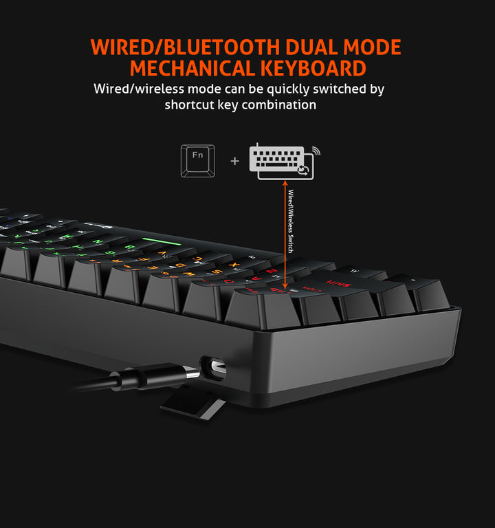 Meetion Tastiere PC MK005 USB WIRED 60% MECHANICAL