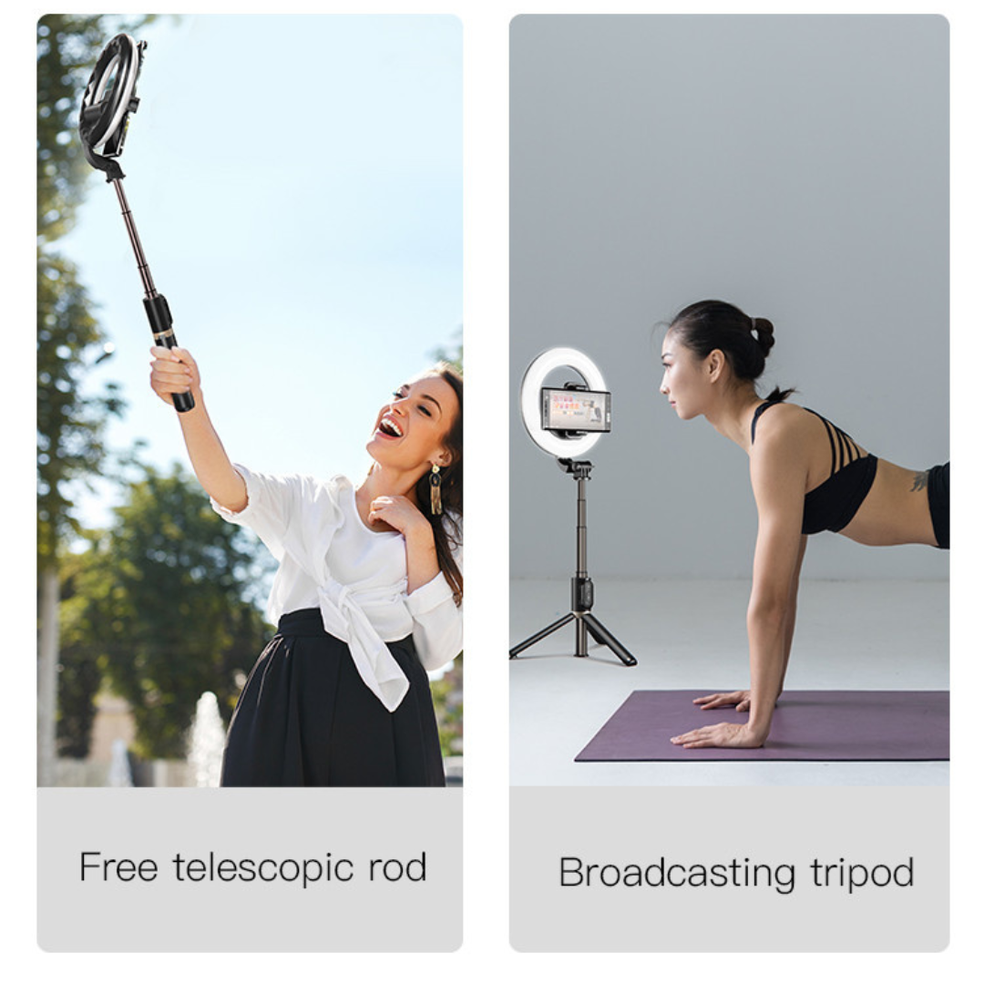 Yesido SF12 LED Ring Light Stand Selfie Stick
