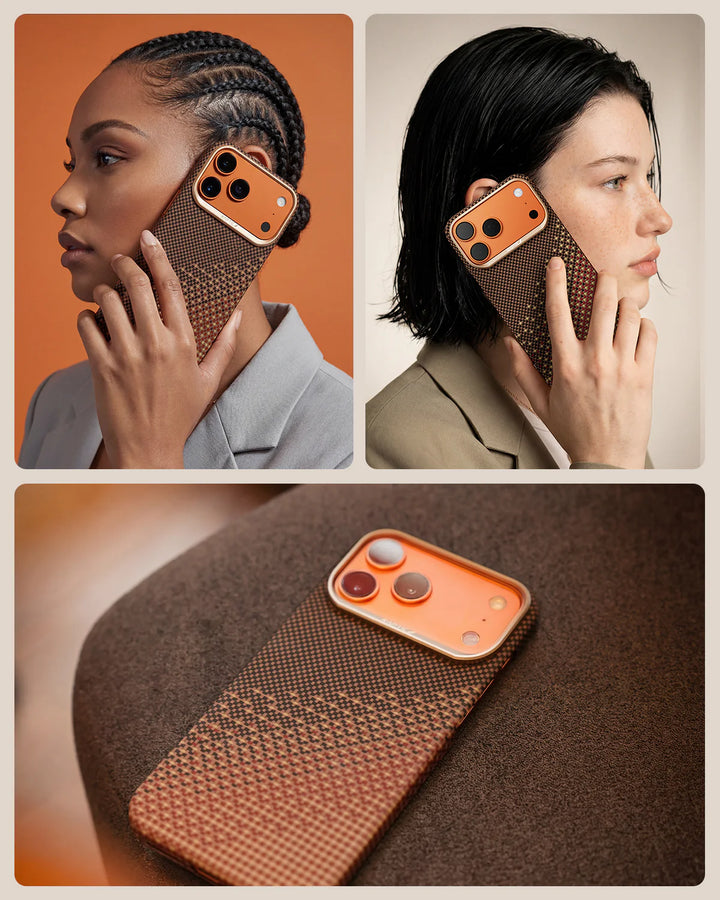 Raptic Kase Telefoni Aramid Skin for iPhone 17 Pro Max - serenity amber
