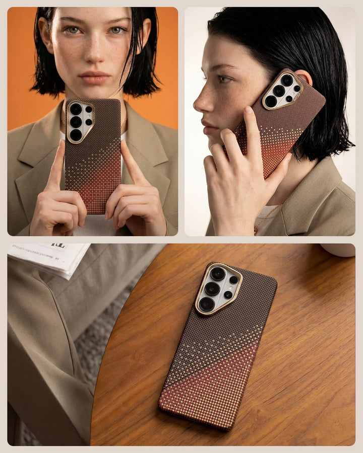 Raptic Kase Telefoni Aramid Skin for SamSung Galaxy S26 Ultra - serenity amber