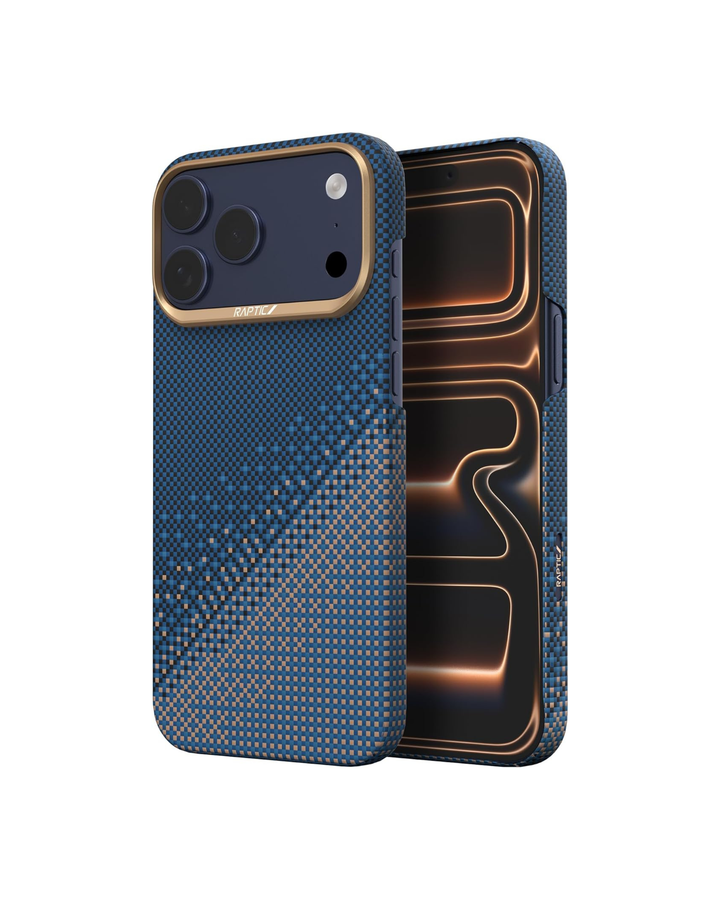 Raptic Kase Telefoni Aramid Skin 2 in 1 Phone Case & Ring Stand Bundle Kit for iPhone 17 Pro Max - serenity emerald