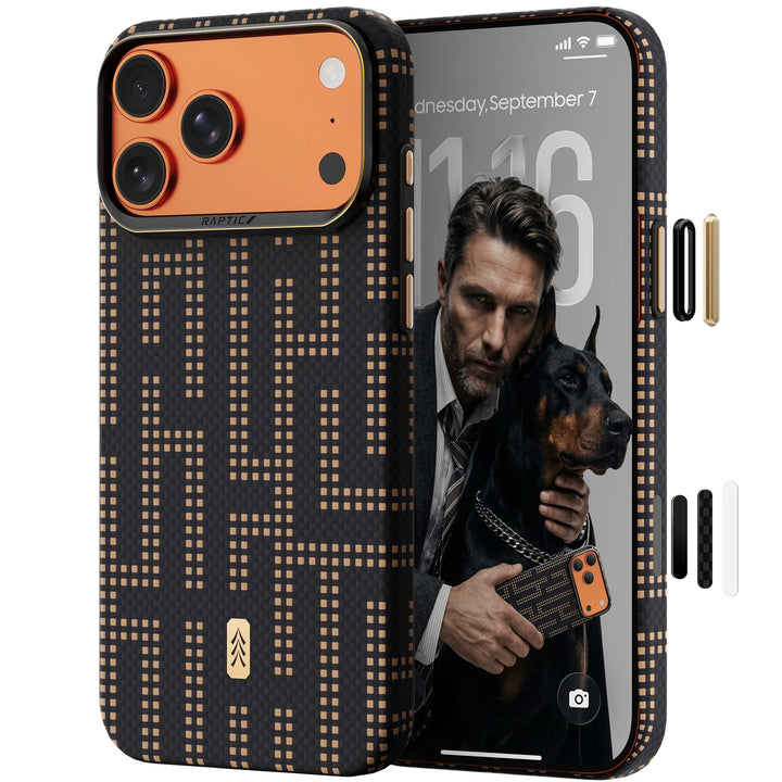 RAPTIC ARAMID SKIN MAGSAFE PHONE CASE OR IPHONE 17 PRO MAX-grid valor