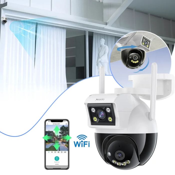 Yesido Kamera sigurie Dual Camera Smart Outdoor HD Camera With Night Vision KM12
