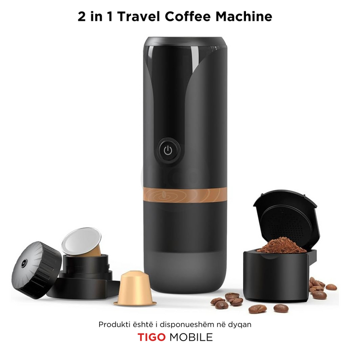 Earldom ET‑KF01 – Makinë Portative Kafeje 2‑in‑1  Travel Coffee Machine