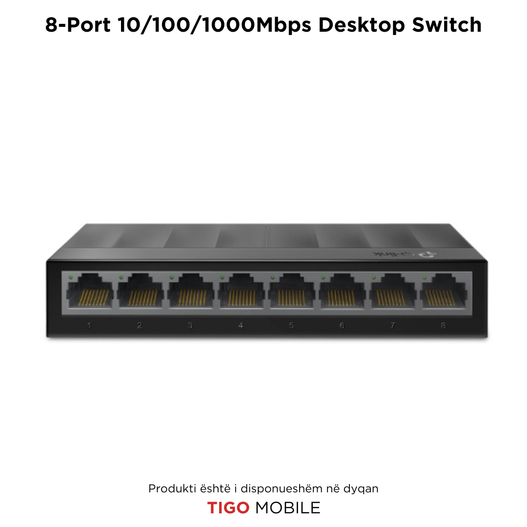 8-Port 10/100/1000Mbps Desktop Switch LS1008G | GigaBIT Ethernet