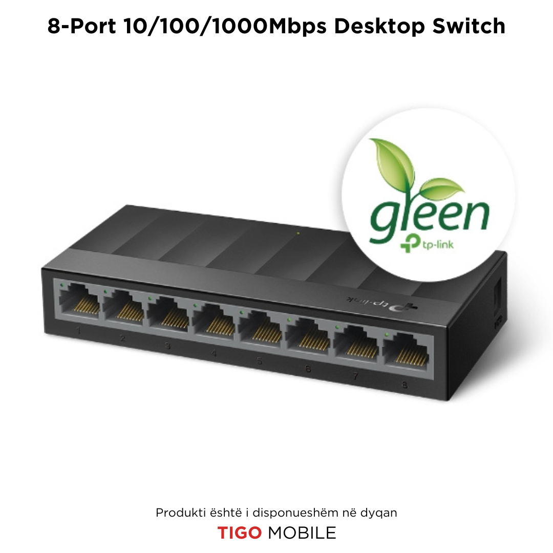 8-Port 10/100/1000Mbps Desktop Switch LS1008G | GigaBIT Ethernet