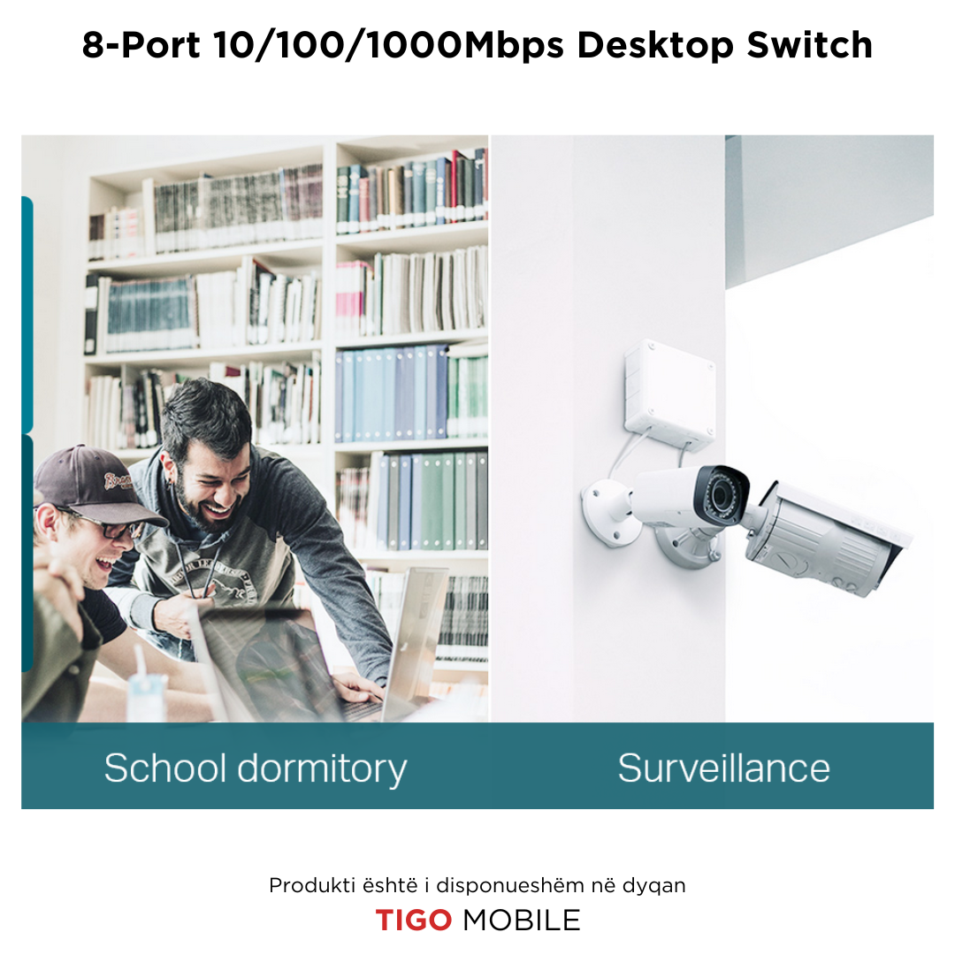 8-Port 10/100/1000Mbps Desktop Switch LS1008G | GigaBIT Ethernet