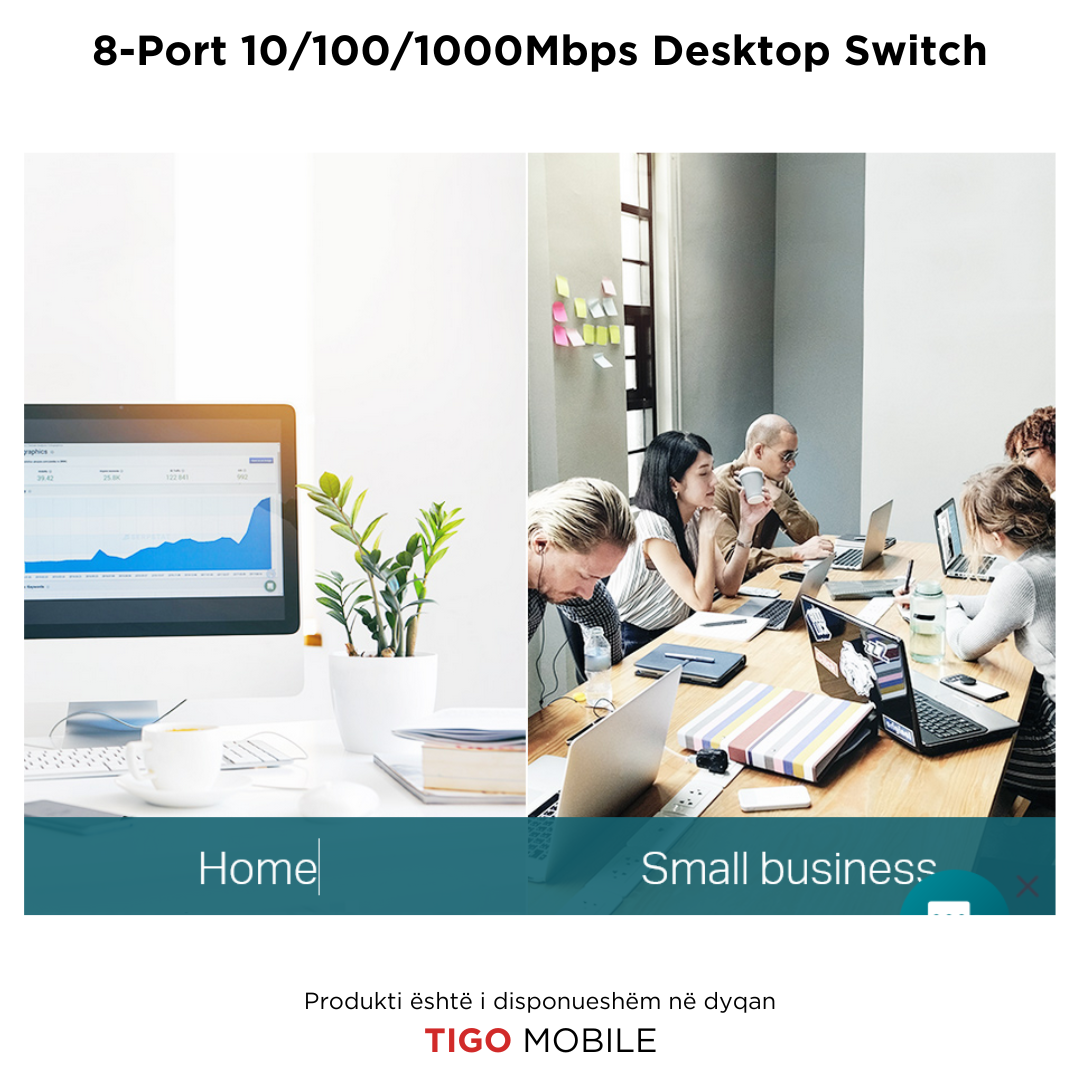 8-Port 10/100/1000Mbps Desktop Switch LS1008G | GigaBIT Ethernet