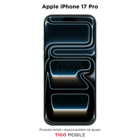 Apple iPhone 17 Pro with Tigo Mobile branding on a white background