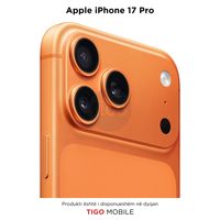 Orange Apple iPhone 17 Pro with camera details on a white background