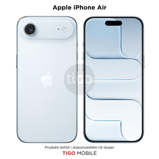 Apple iPhone Air with Tigo Mobile branding on a white background