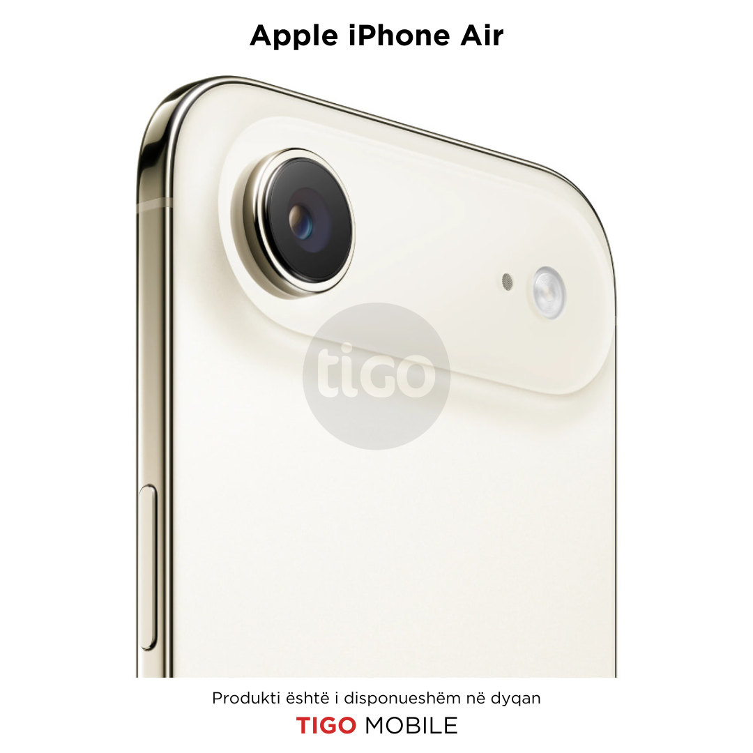 Back view of an Apple iPhone Air with Tigo branding on a white background