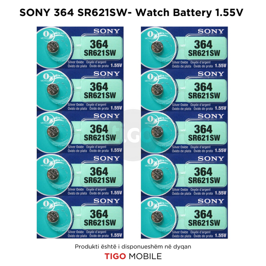 Bateri Sony SR621SW  – Për Ora & Pajisje me Konsum të Ulët - 5pc
