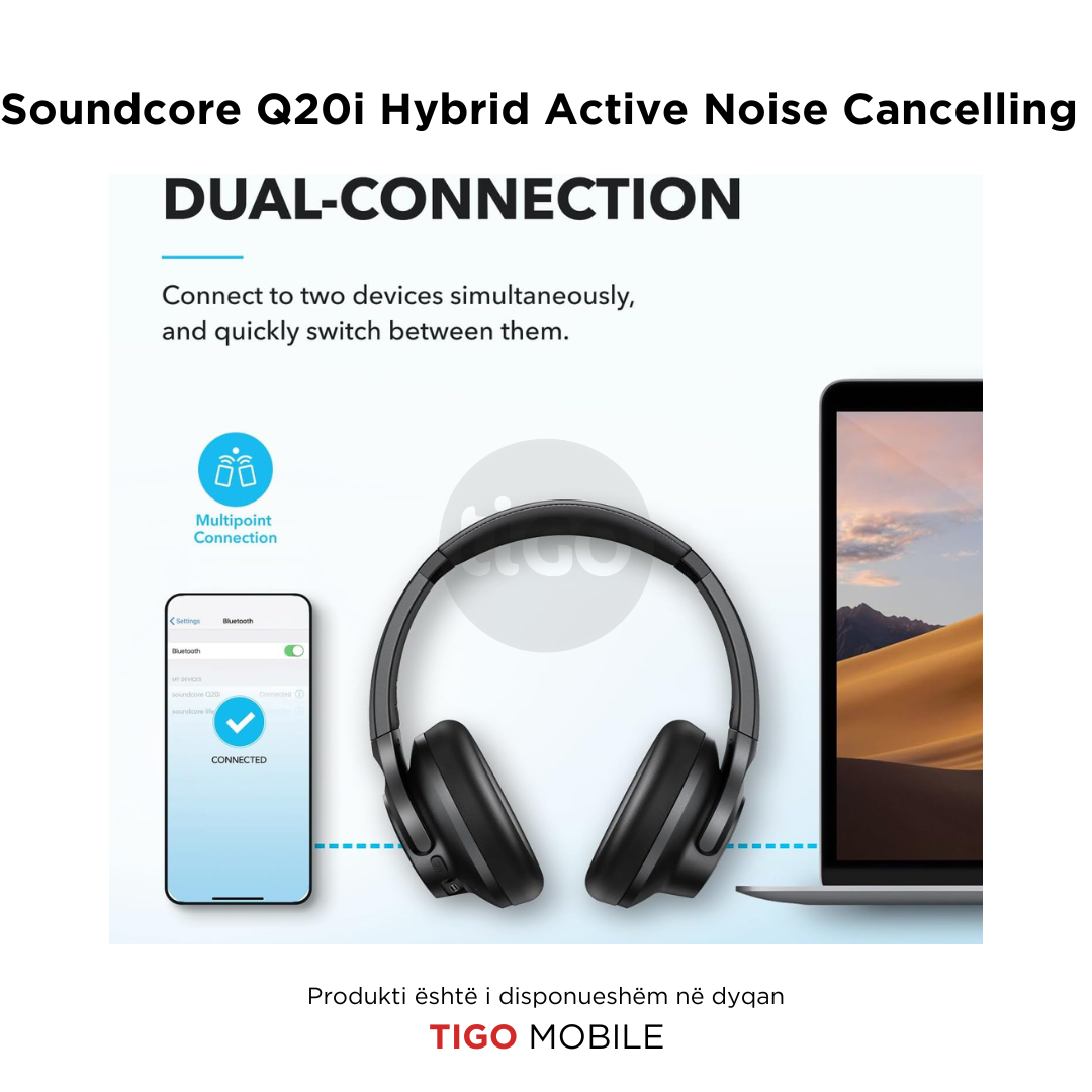 Kufje Wireless Soundcore Q20i Hybrid Active Noise Cancelling Headphone