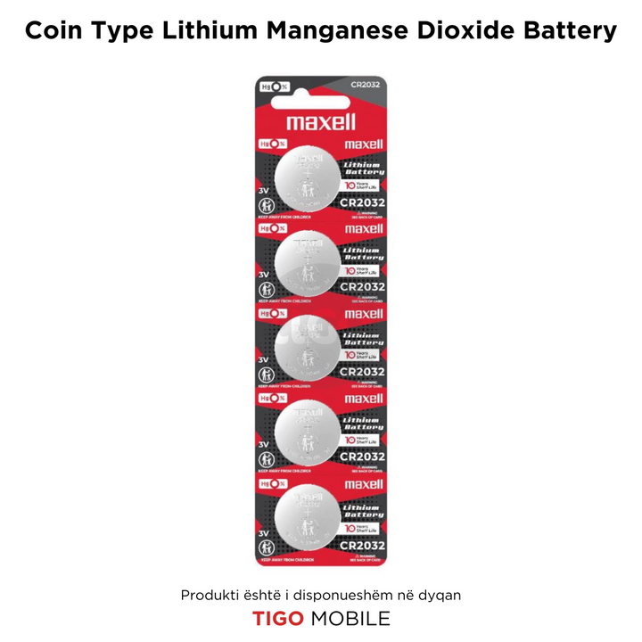 Bateri Coin Lithium Manganese Dioxide (CR) - CR2032 3V