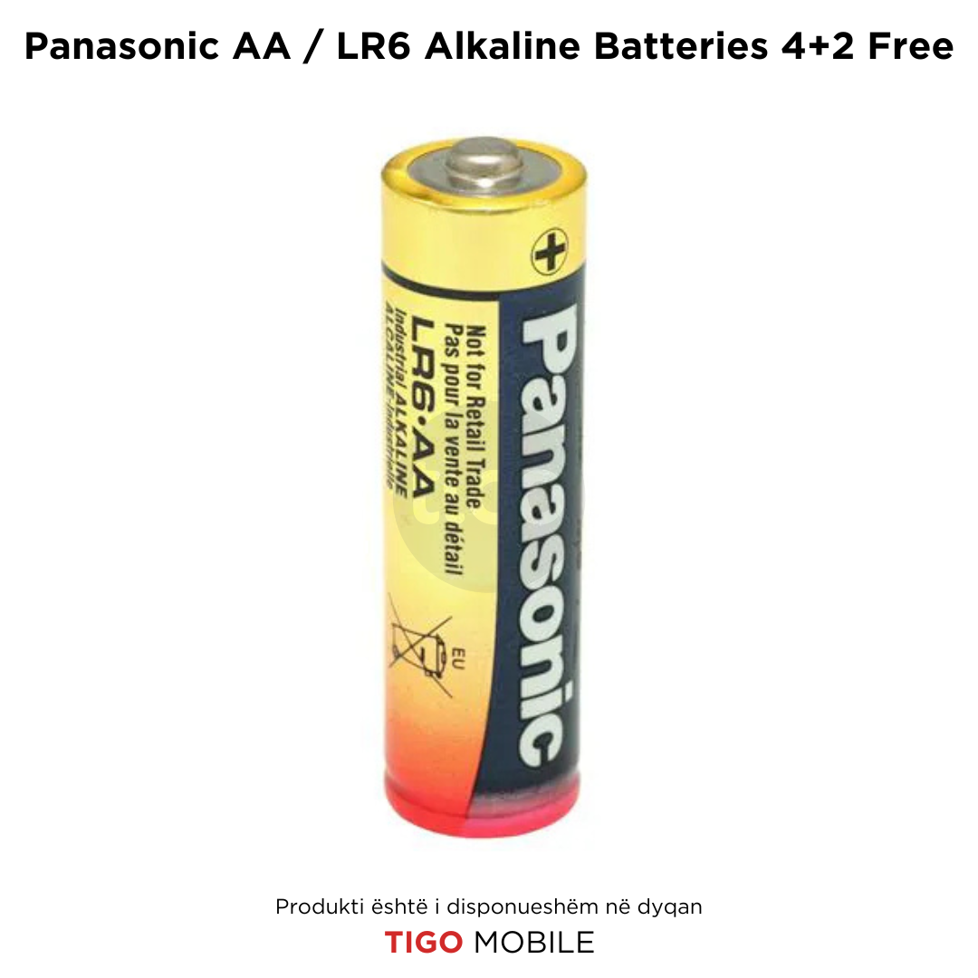 Bateri Panasonic Everyday AA / LR6 Alkaline – Paketë 4+2 Falas