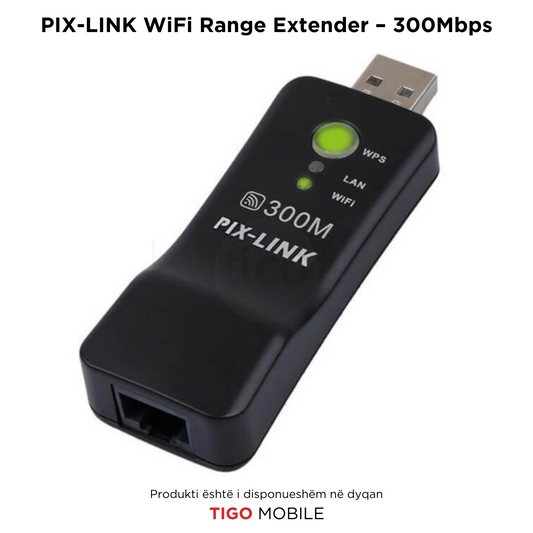 PIX-LINK Single Band WiFi Range Extender – 300Mbps | Wireless TV Network Adapter