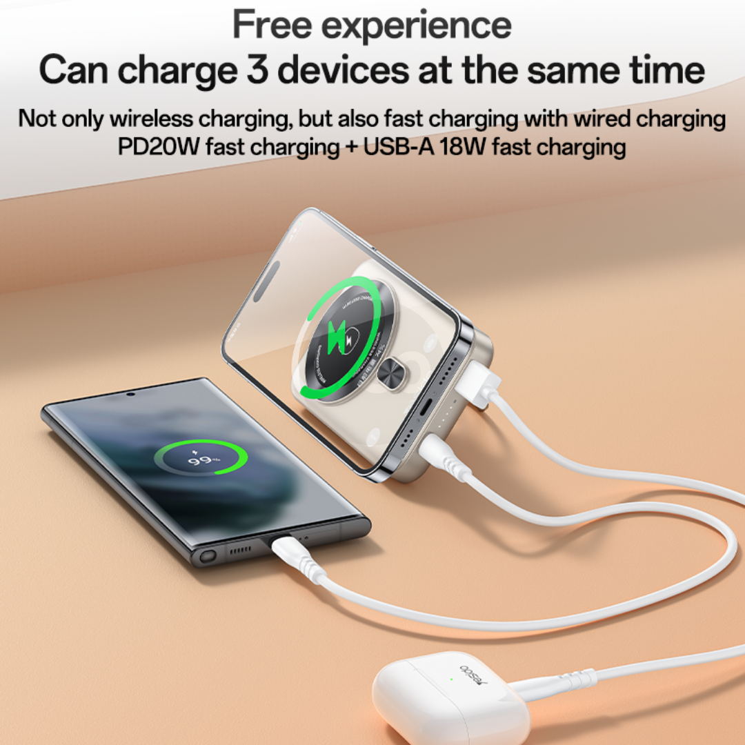 Yesido YP60 – Power Bank 10000mAh 22.5W & Karikim Wireless Magnetik 15W dhe Mbajtëse Rrotulluese