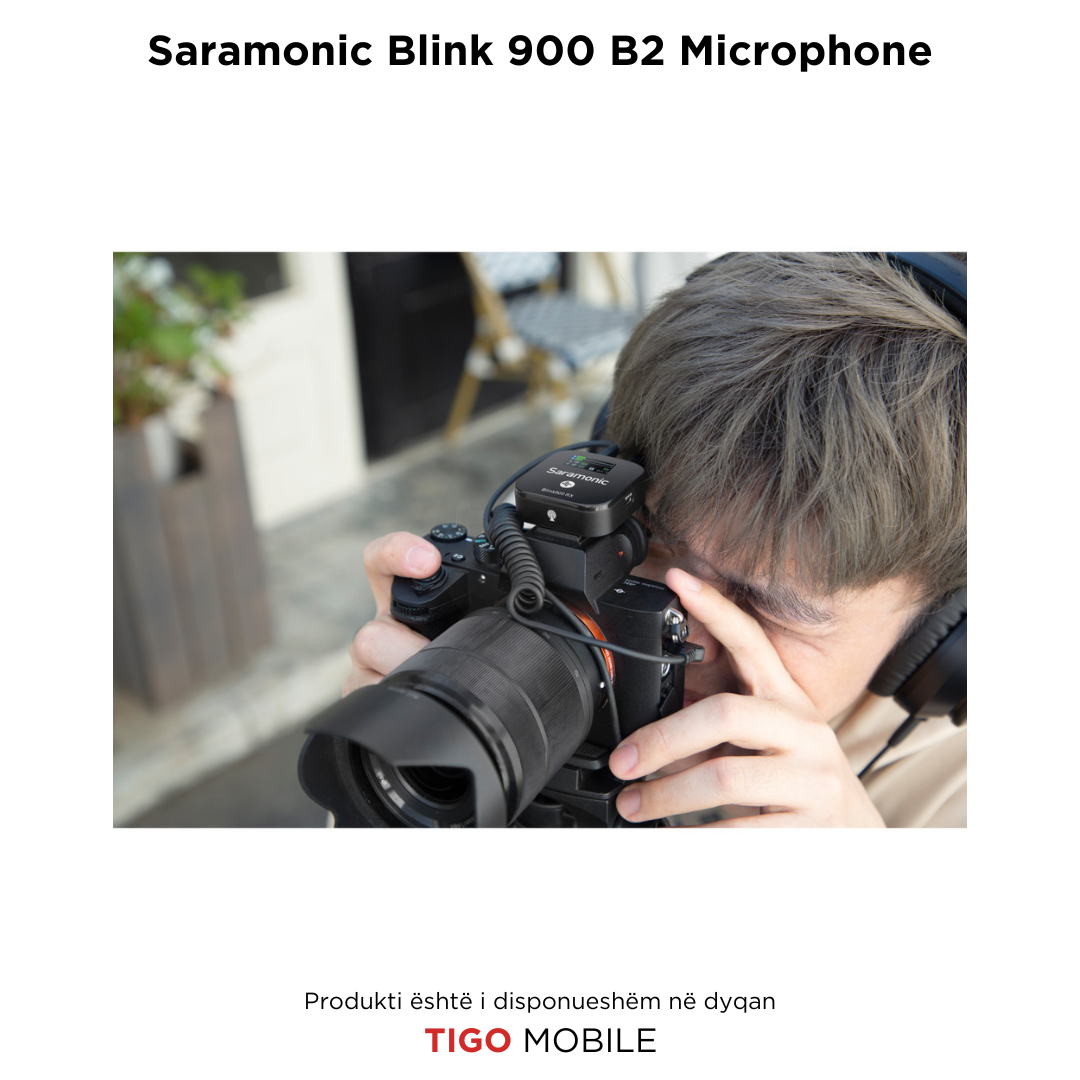 Saramonic Blink 900 B2 – Sistem Wireless me Mikrofon Lavalier për 2 Persona dhe Kuti Karikimi