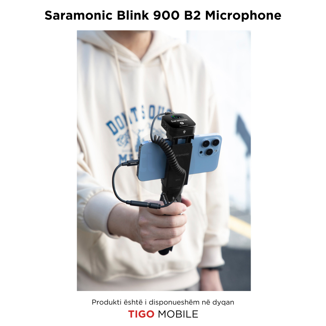 Saramonic Blink 900 B2 – Sistem Wireless me Mikrofon Lavalier për 2 Persona dhe Kuti Karikimi
