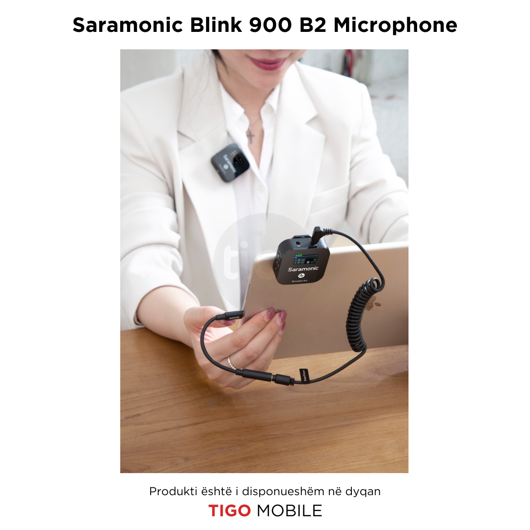 Saramonic Blink 900 B2 – Sistem Wireless me Mikrofon Lavalier për 2 Persona dhe Kuti Karikimi