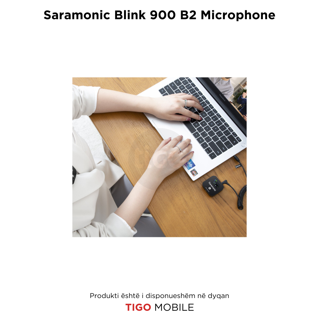 Saramonic Blink 900 B2 – Sistem Wireless me Mikrofon Lavalier për 2 Persona dhe Kuti Karikimi