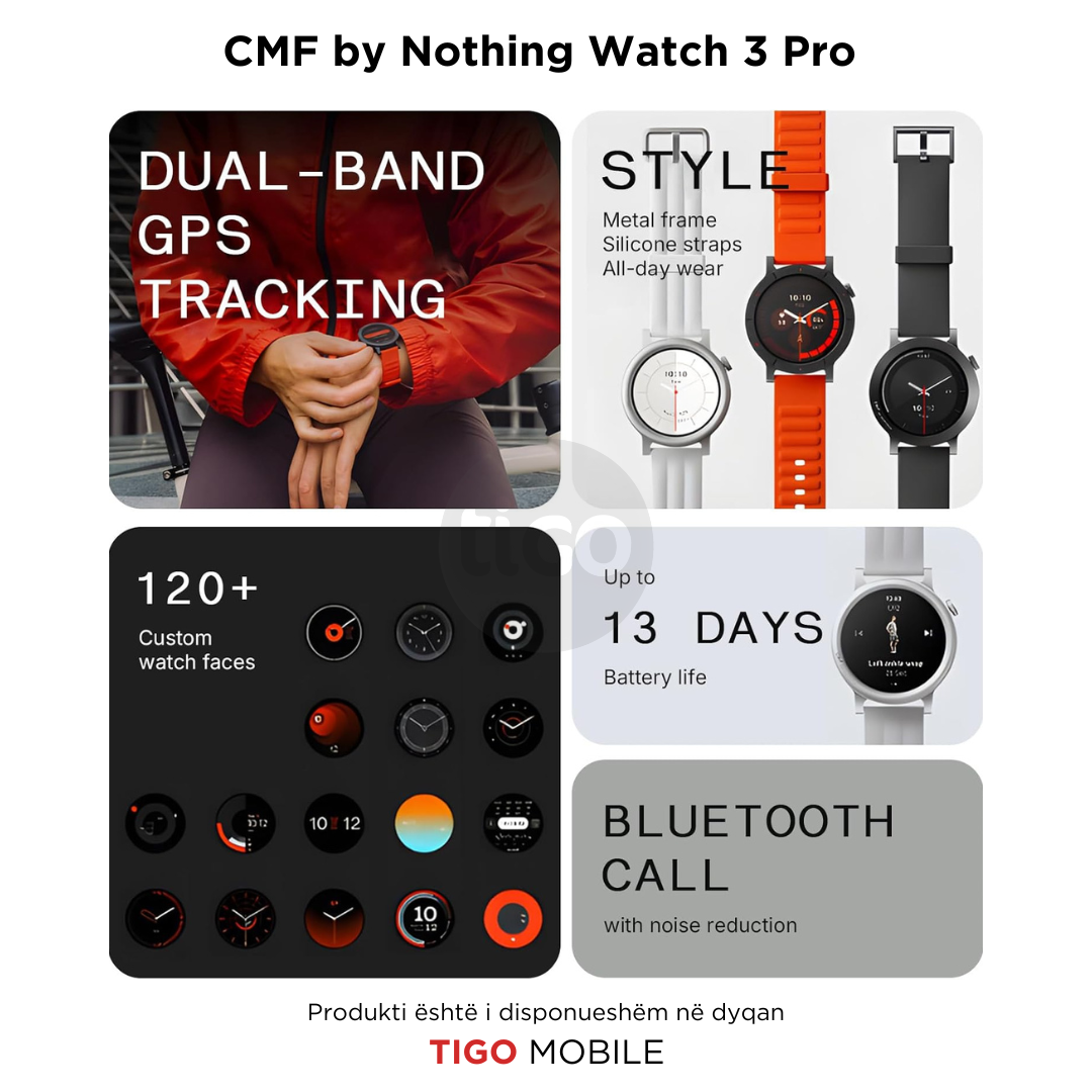CMF by Nothing Watch 3 Pro with features listed.