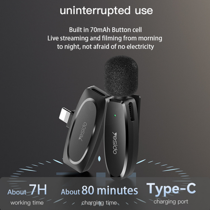 Yesido KR15 – Mikrofon Wireless MEMS me Dy Transmetues dhe Port 2 në 1
