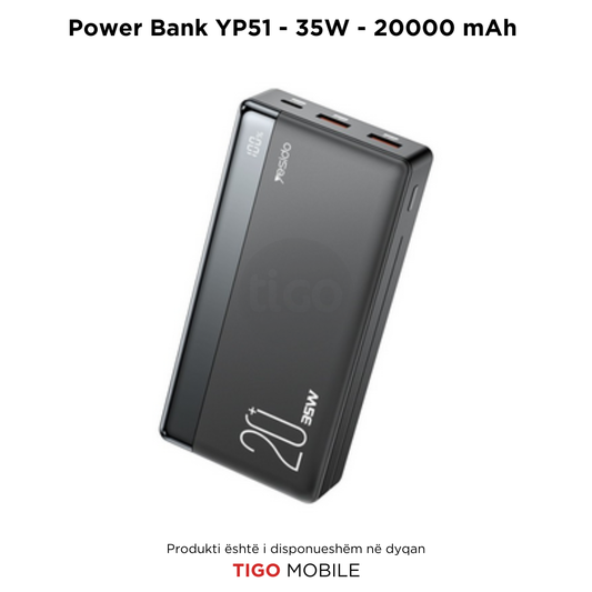 Yesido YP51 35W Fast Charging 20000mAh Power Bank