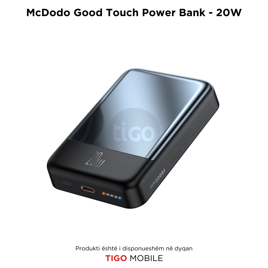McDodo Good Touch Power Bank 20W on a white background with Tigo branding.