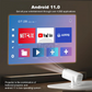 Projektor P30 MAX me 2 gamepad Android 11 Wifi6 BT Home Theater, Zyrë, Projektor portativ 4K HD për ambiente të jashtme (35000+ lojëra)