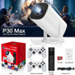 Projektor P30 MAX me 2 gamepad Android 11 Wifi6 BT Home Theater, Zyrë, Projektor portativ 4K HD për ambiente të jashtme (35000+ lojëra)